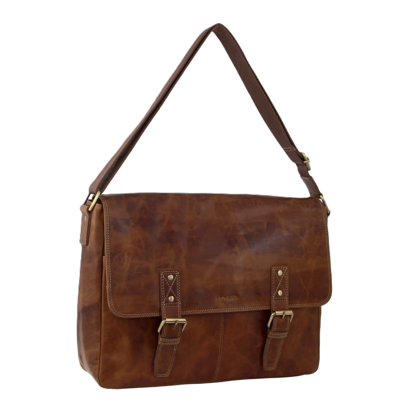 Pierre Cardin PC3522 Mens Leather Business Satchel/Cognac