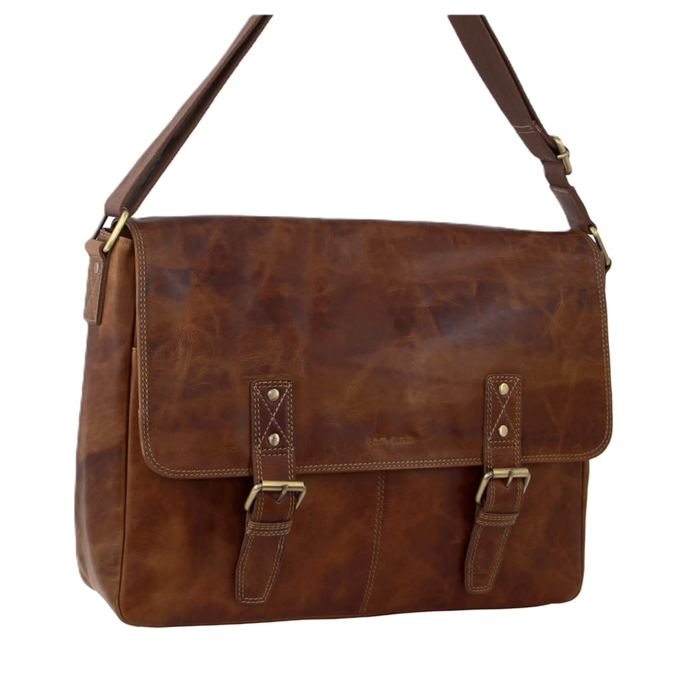 Pierre Cardin PC3522 Mens Leather Business Satchel/Cognac