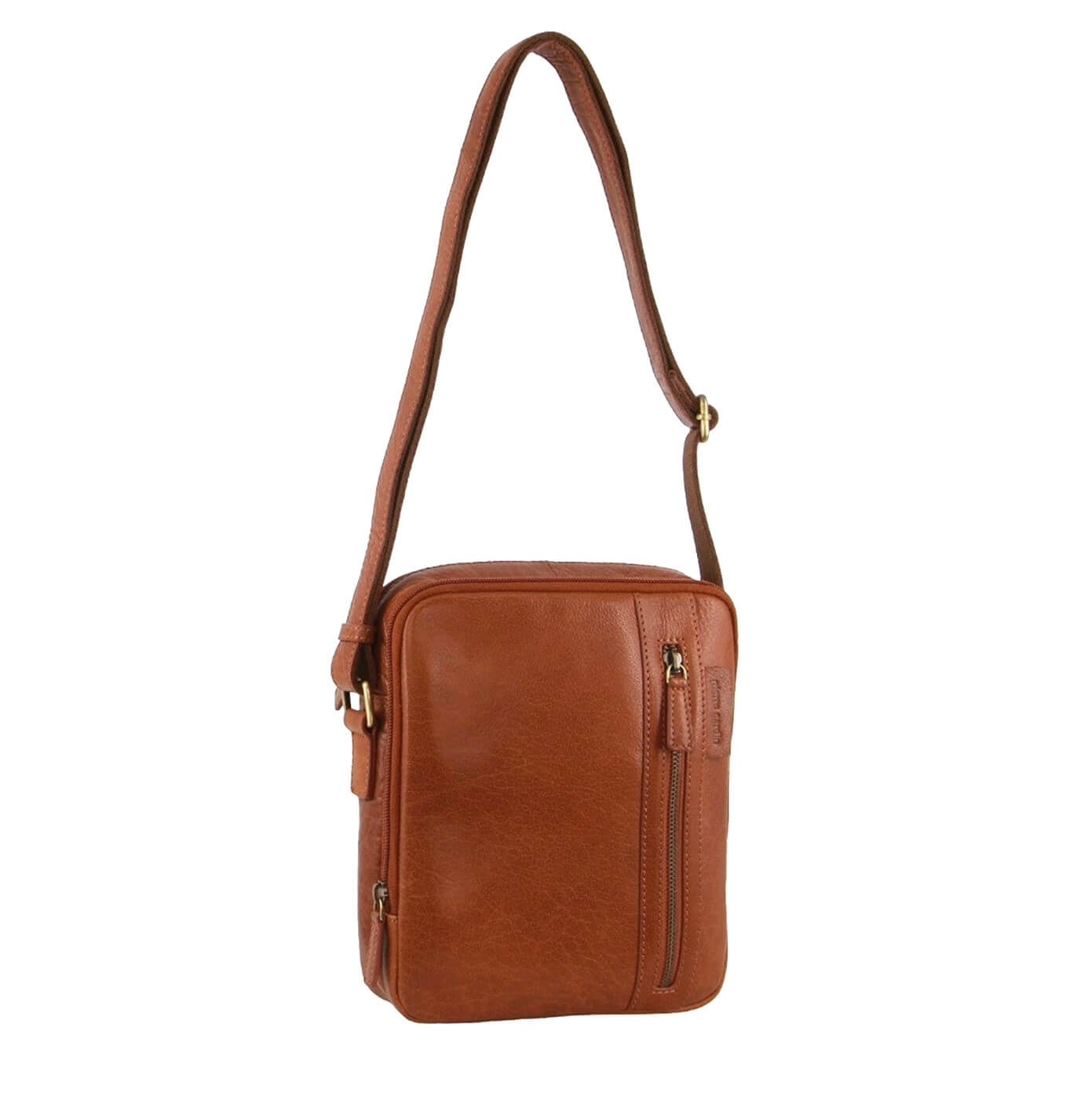 Pierre Cardin Leather Crossbody Bag-Tan