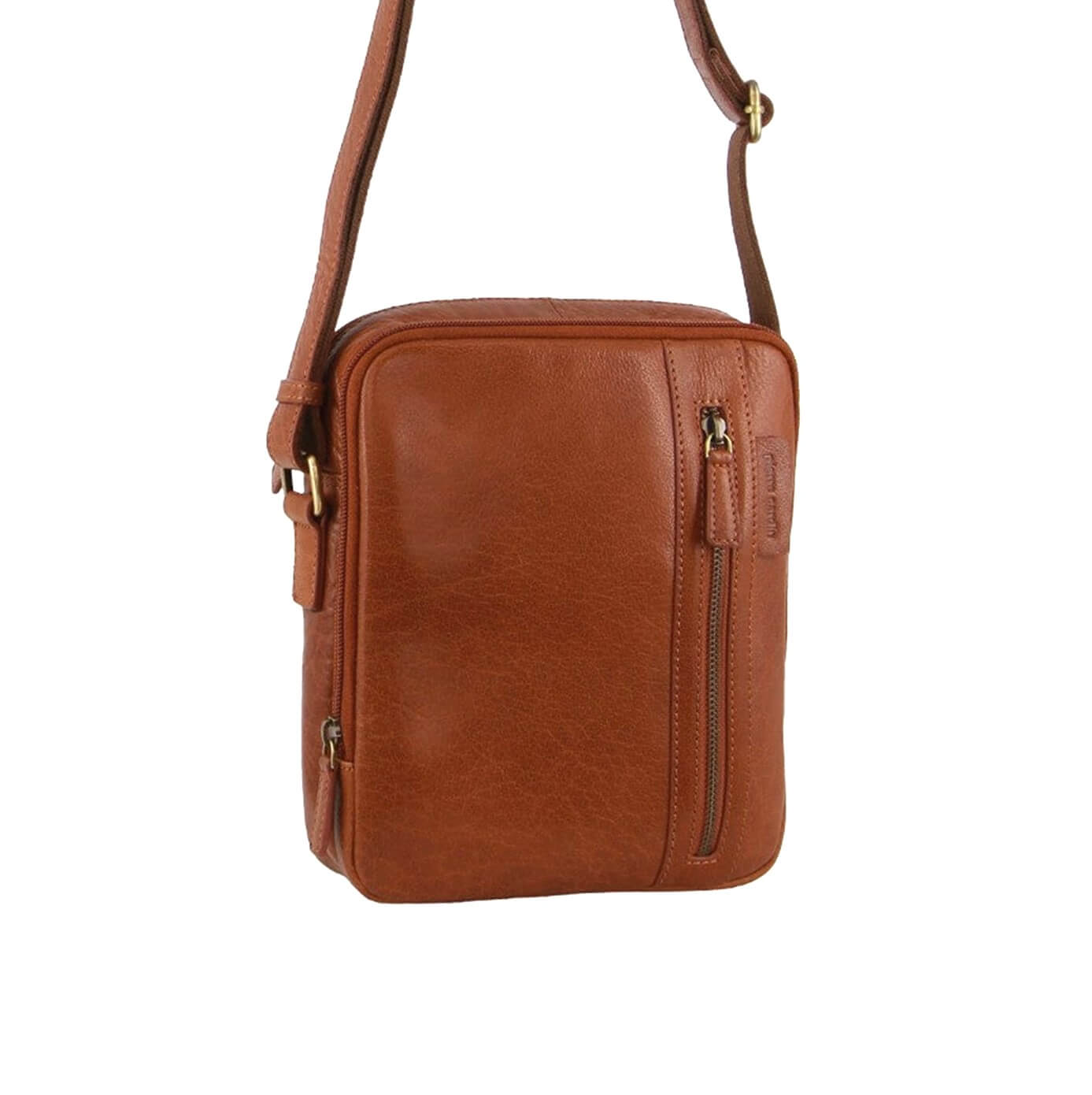 Pierre Cardin Leather Crossbody Bag-Tan