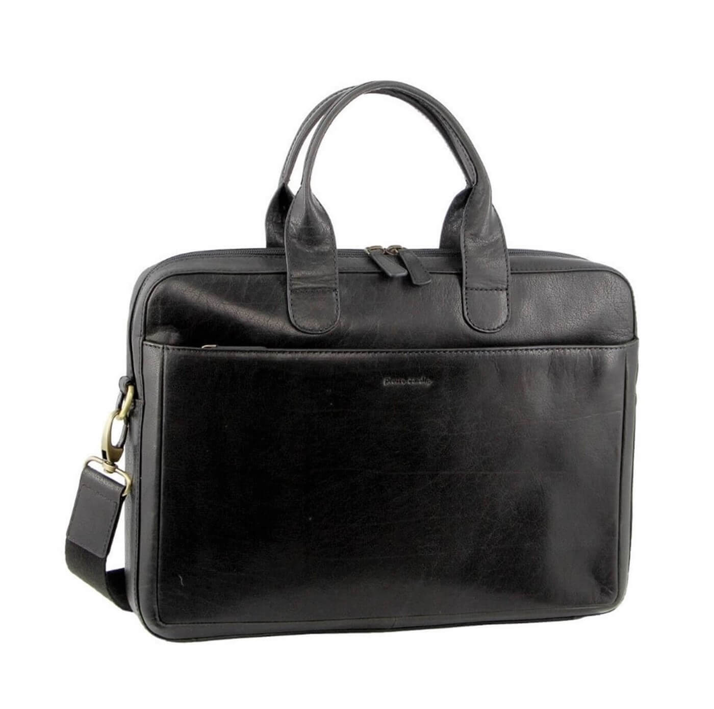 Pierre Cardin PC3620 Mens Italian Leather Computer Bag/Black