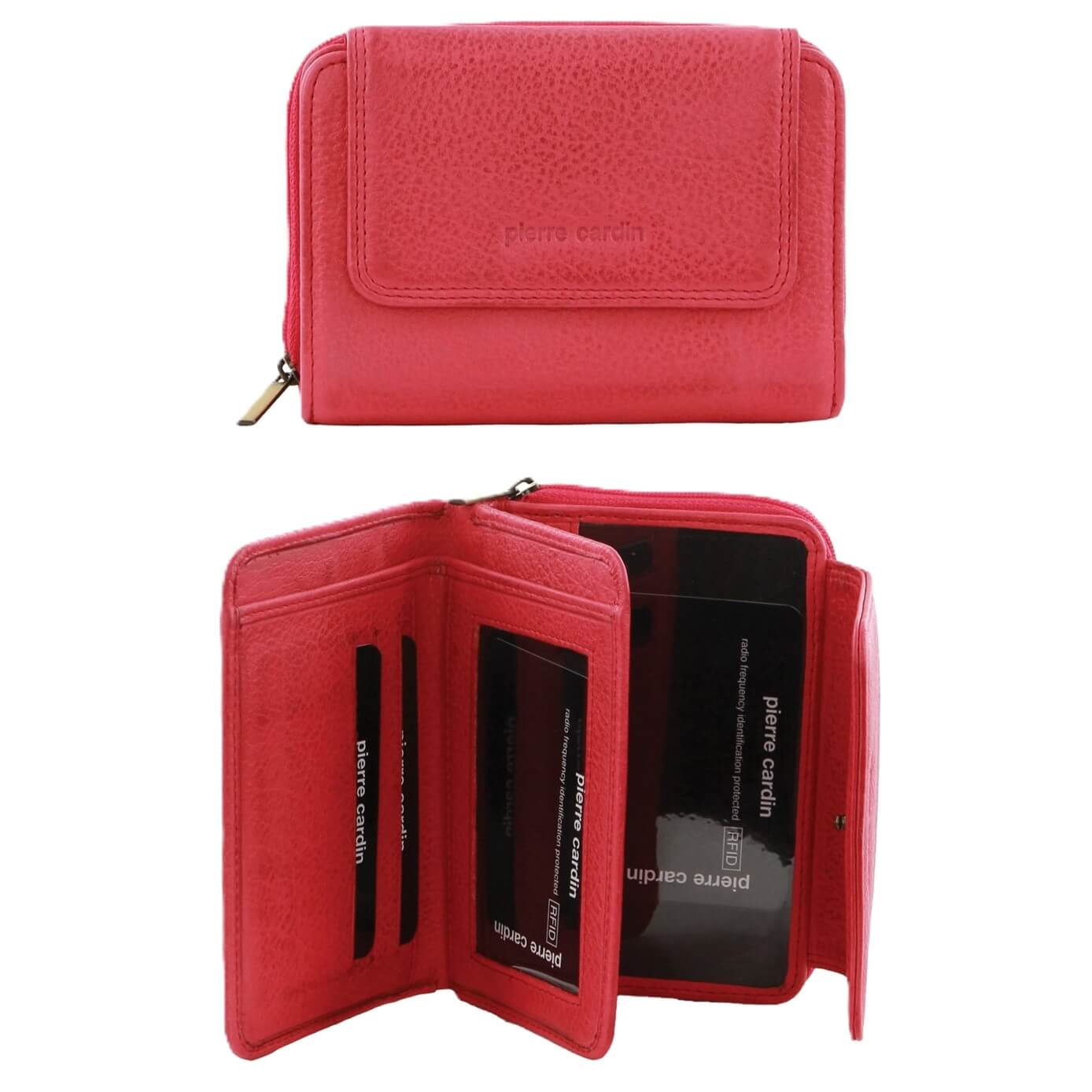 Pierre Cardin Women’s Leather RFID Bi-Fold Wallet in Pink