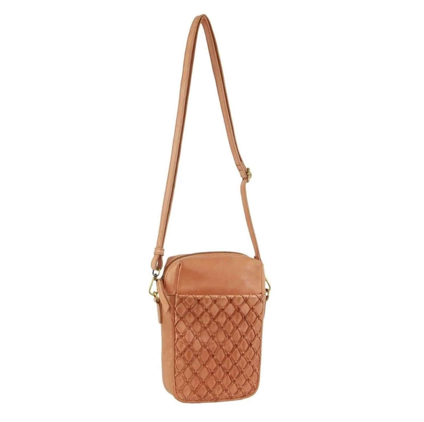 Pierre Cardin PC3686 Leather Embossed Phone Cross-Body Bag/Apricot