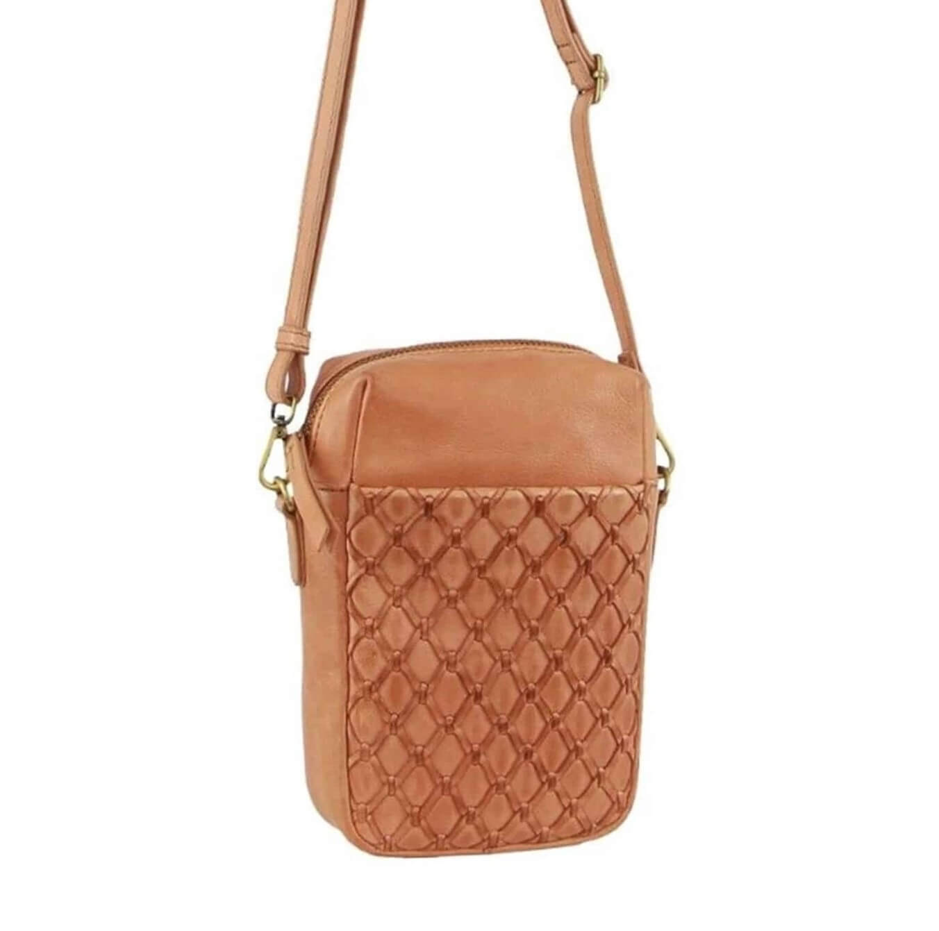 Pierre Cardin PC3686 Leather Embossed Phone Cross-Body Bag/Apricot