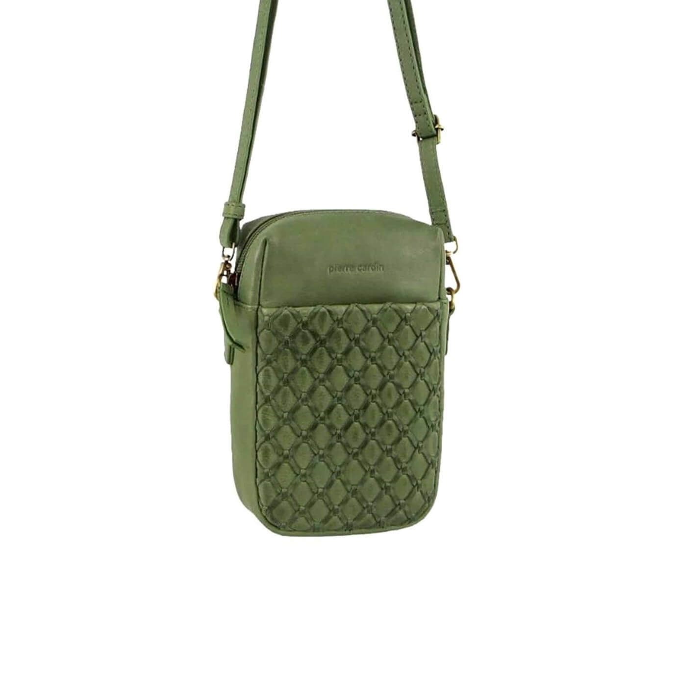 Pierre Cardin PC3686 Leather Embossed Phone Cross-Body Bag/Leaf