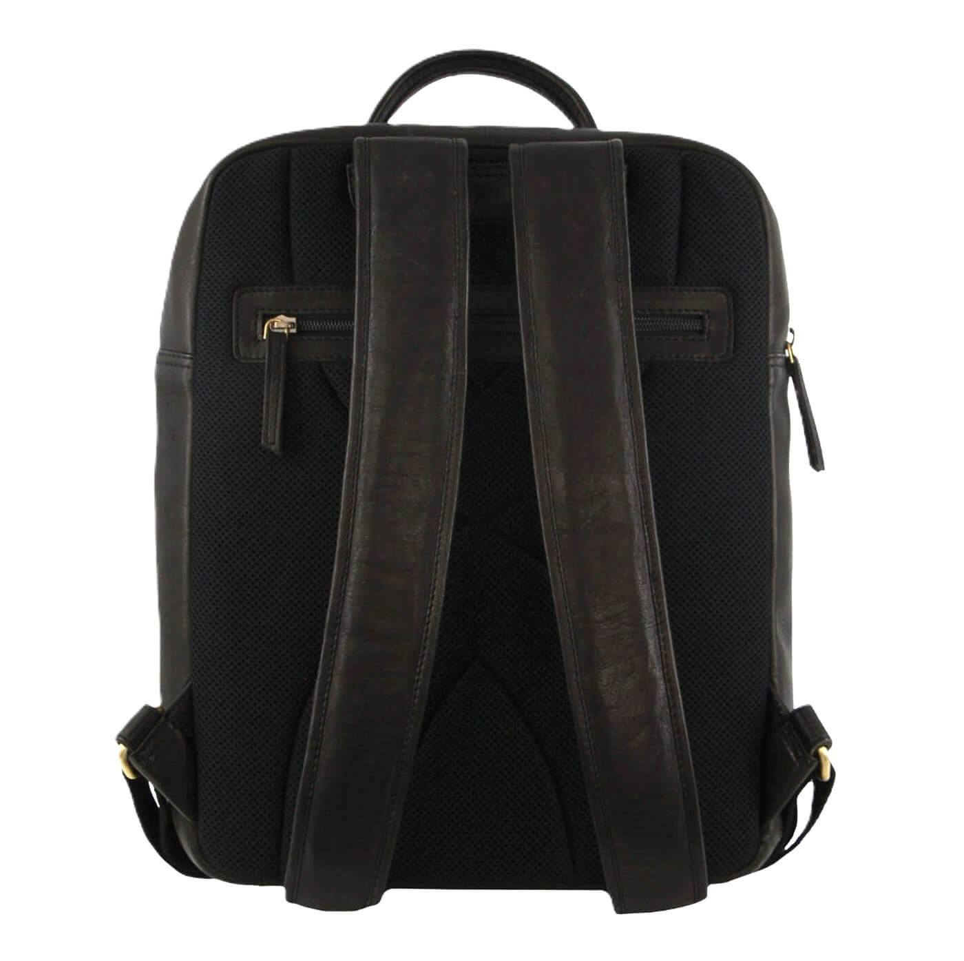 Pierre Cardin Italian Leather Business-Laptop Backpack in Black