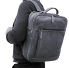 Pierre Cardin PC3708 Leather Business-Laptop Backpack/Black