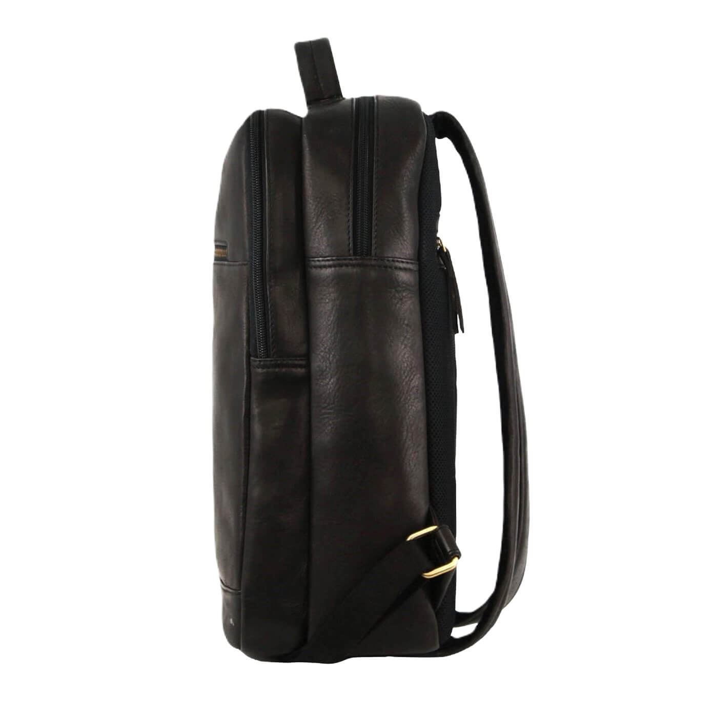 Pierre Cardin Italian Leather Business-Laptop Backpack in Black