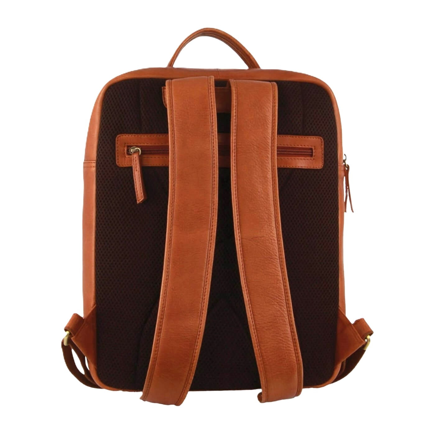 Pierre Cardin Italian Leather Business-Laptop Backpack in Cognac