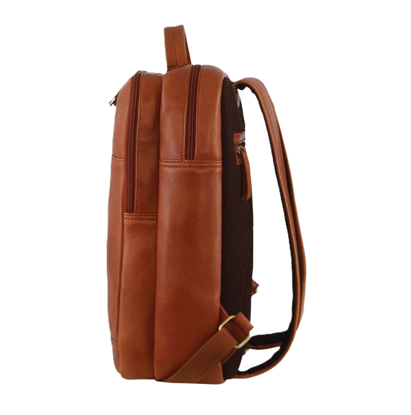 Pierre Cardin Italian Leather Business-Laptop Backpack in Cognac