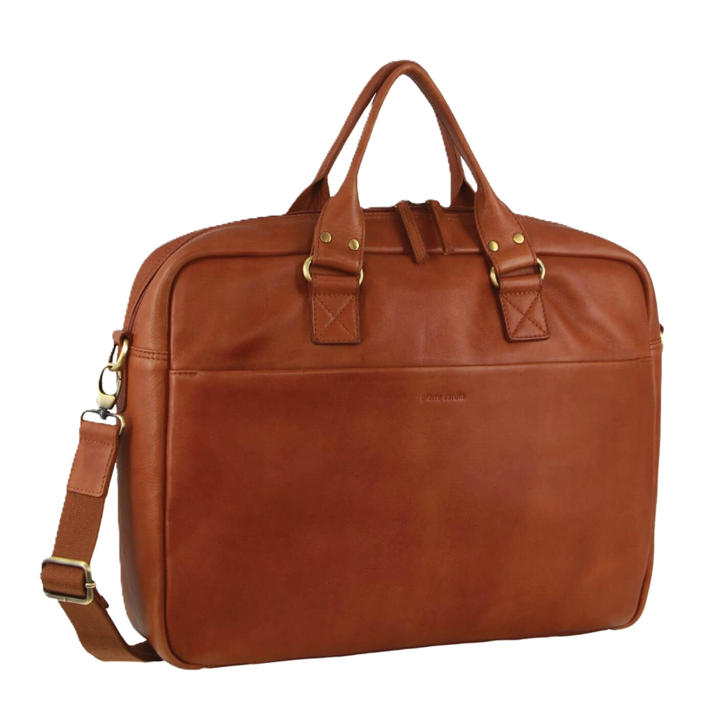 Pierre Cardin PC3710 Men's Leather Computer Bag/Cognac