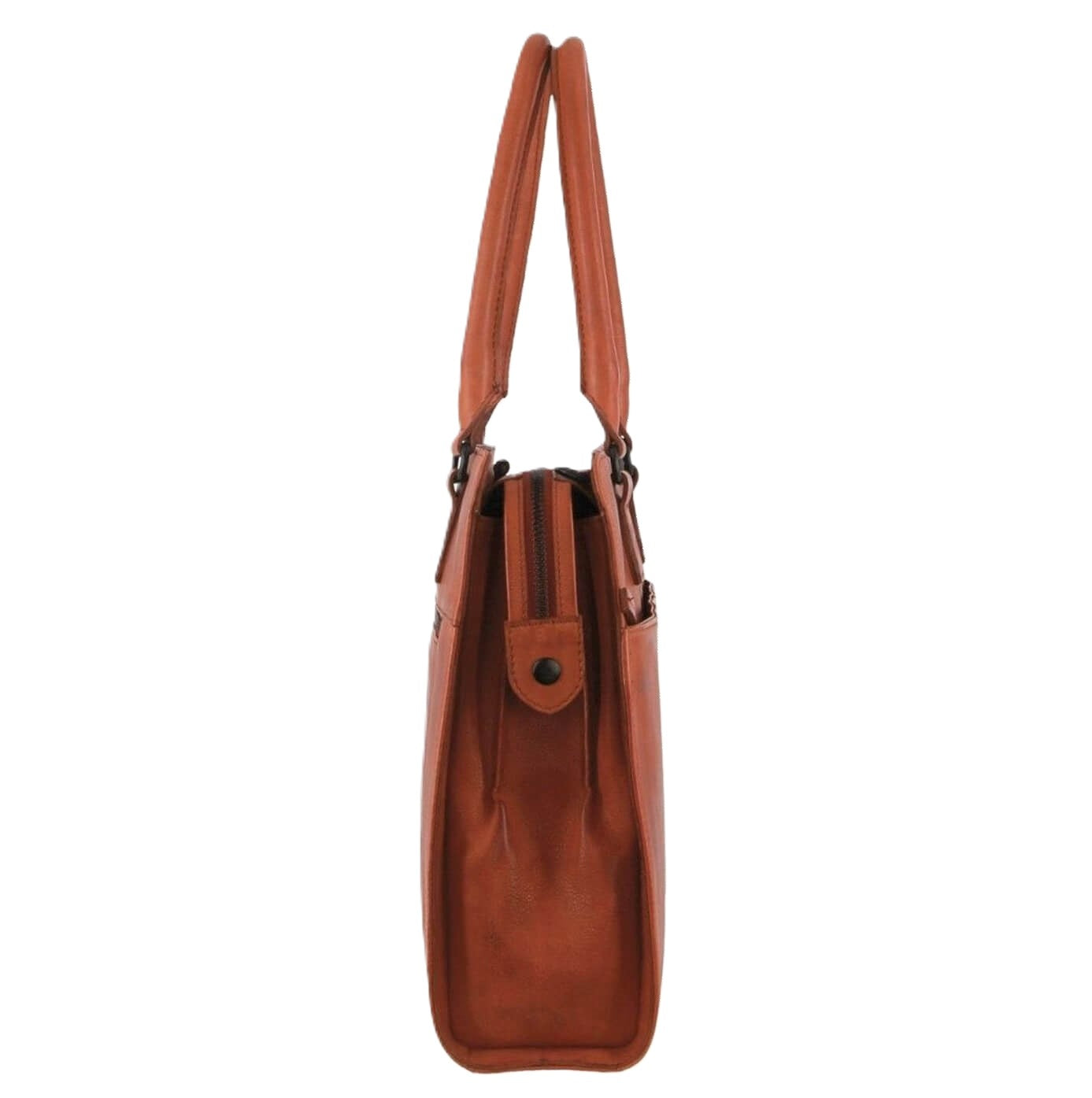 Pierre Cardin Ladies Italian Leather Laptop Tote Bag in Cognac