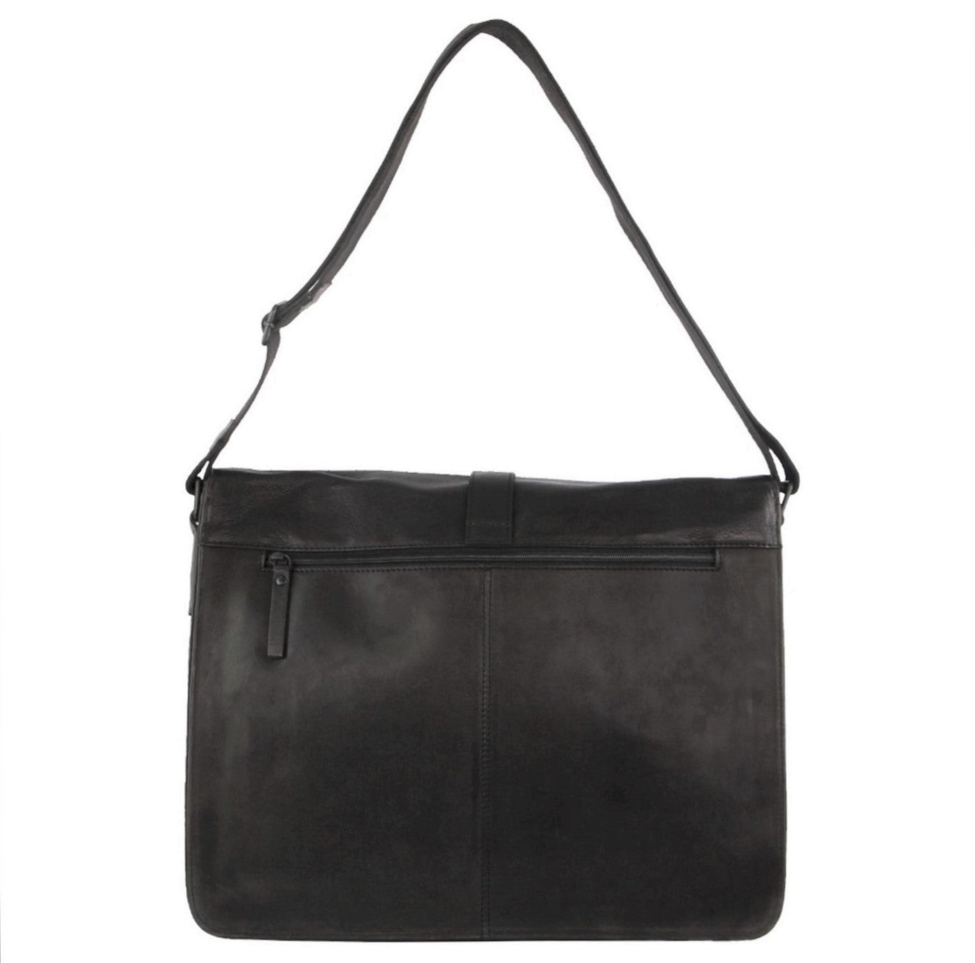 Pierre Cardin PC3721 Leather Flap-Over Computer-Bag/Black