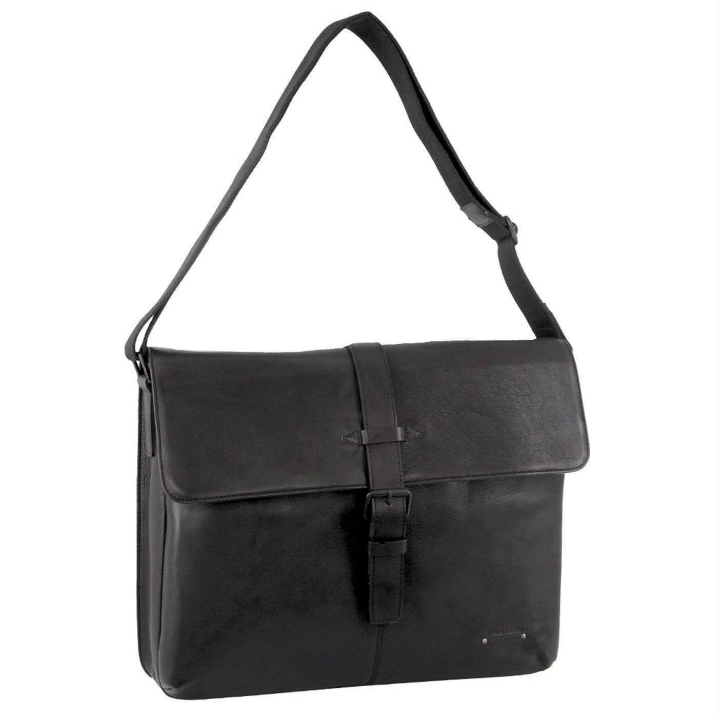 Pierre Cardin PC3721 Leather Flap-Over Computer-Bag/Black