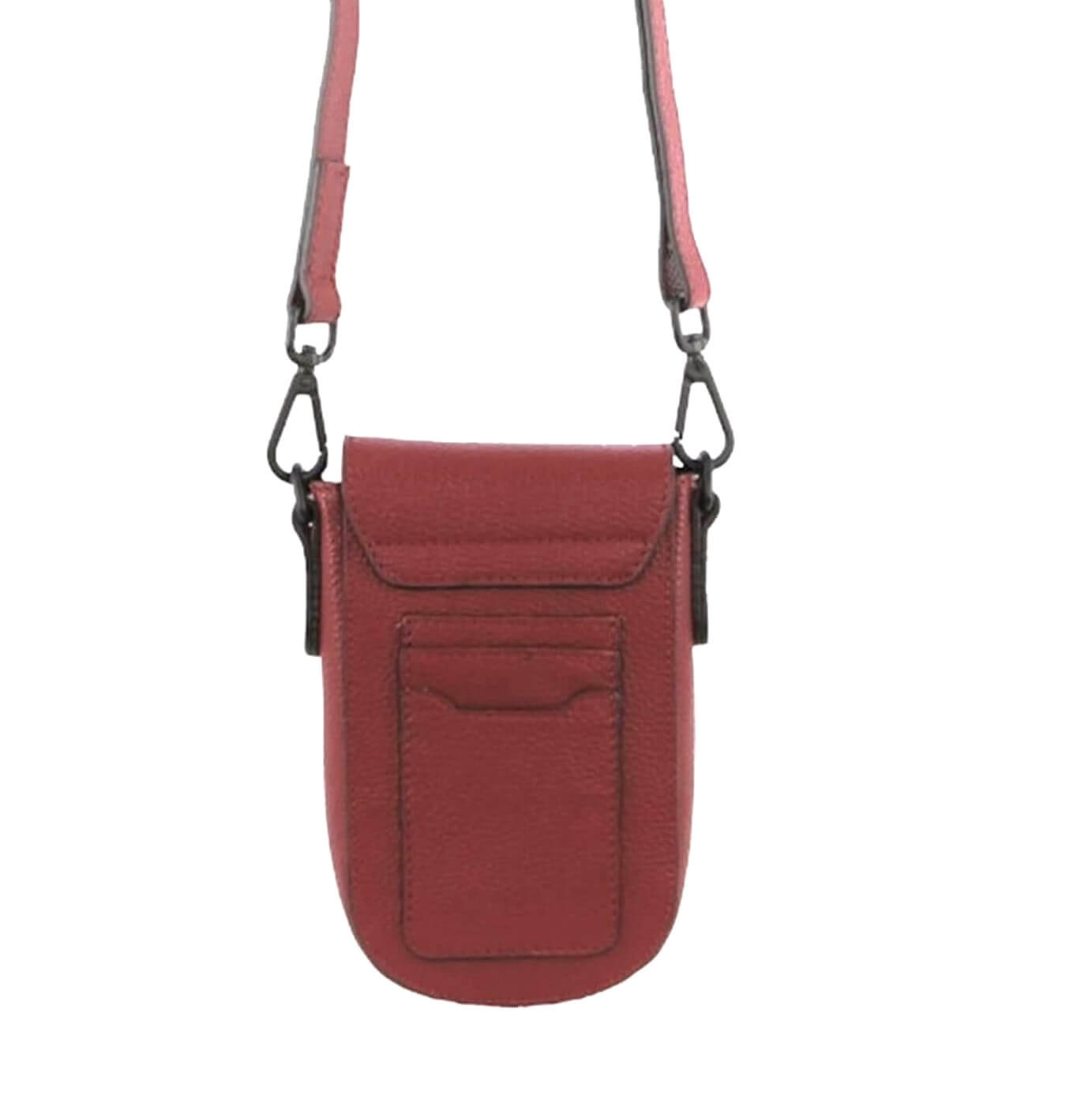 Pierre Cardin Ladies Rustic Leather Phone Bag in Cabernet