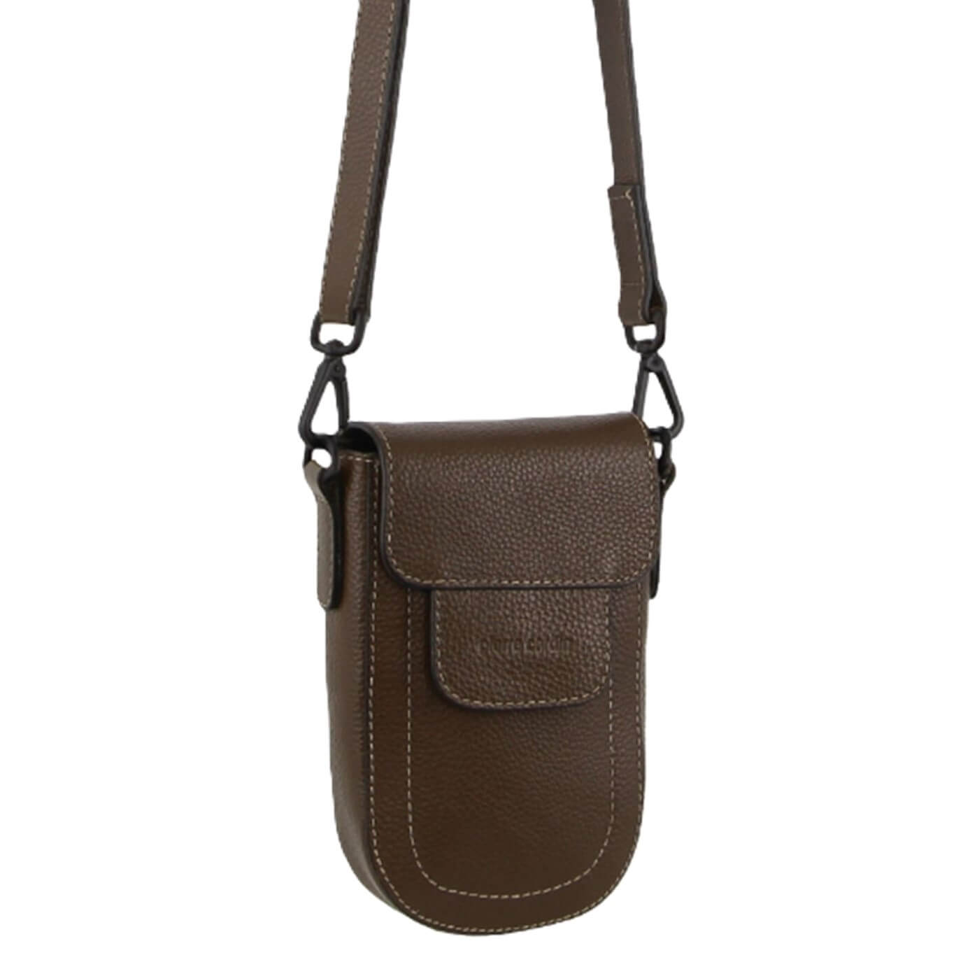 Pierre Cardin Ladies Leather Rustic Phone Bag in Grape Leaf