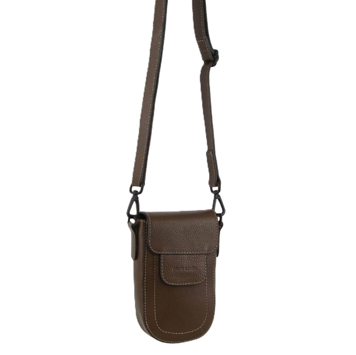 Pierre Cardin Ladies Leather Rustic Phone Bag in Grape Leaf