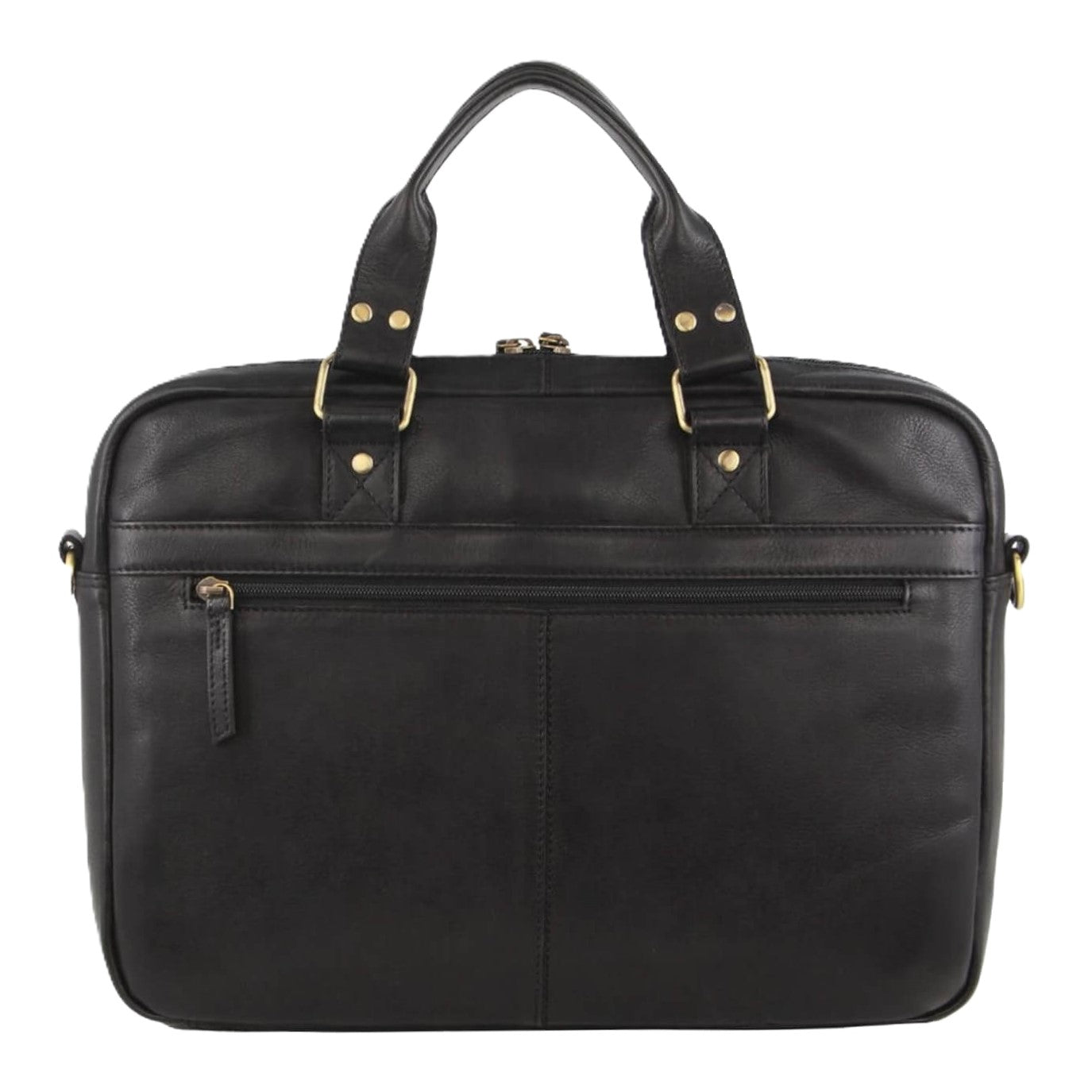Pierre Cardin PC3763 Multi-Compartment Leather Computer Bag/Black