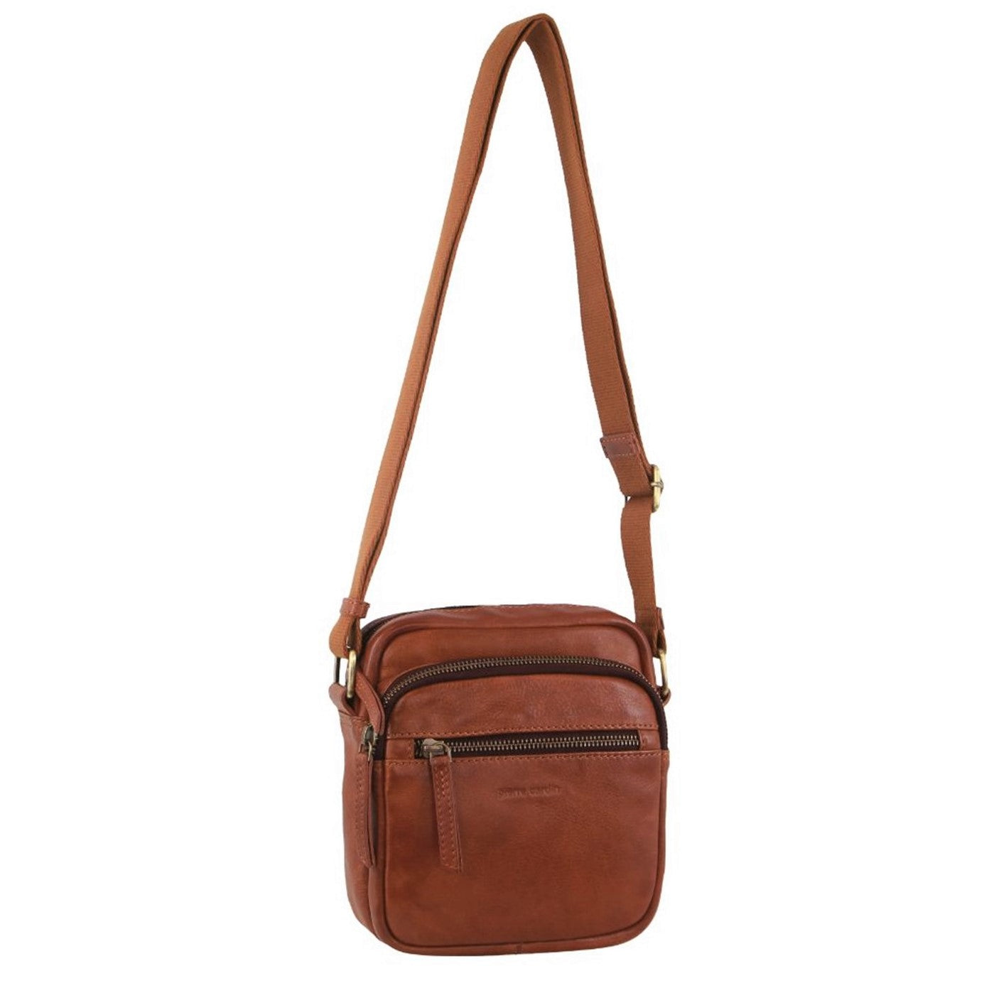 Pierre Cardin PC3764 Mens Italian Leather Cross Body Bag/Cognac