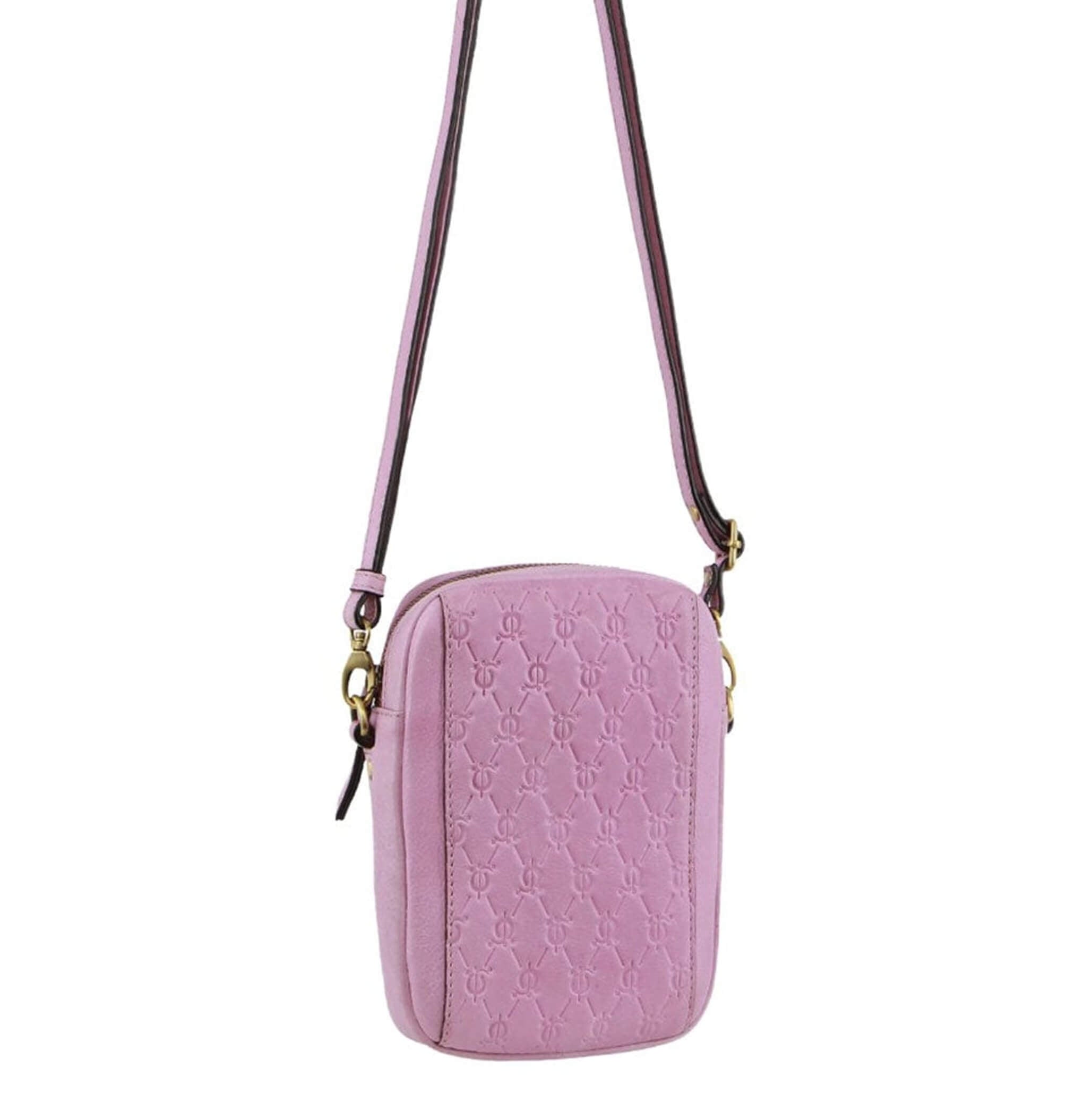 Pierre Cardin Ladies Leather Textured Phone Bag in Pink