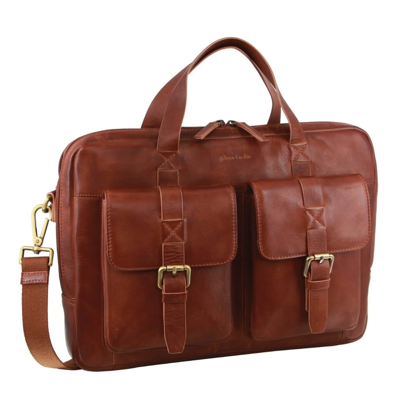 Pierre Cardin PC3831 Mens Leather Business Bag/Cognac
