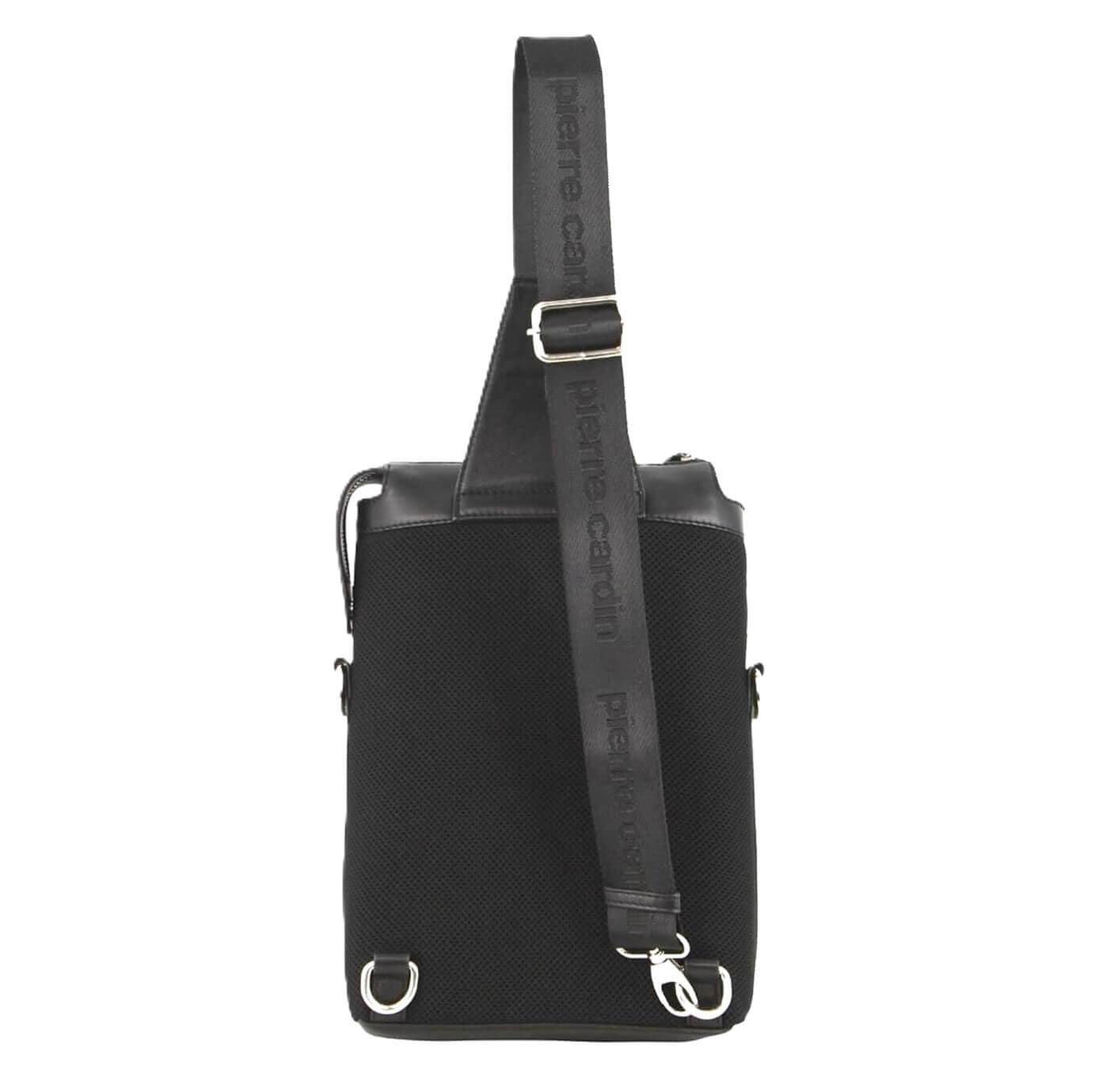 Pierre Cardin PC3842 Italian Leather 3-Way Sling Bag/Black