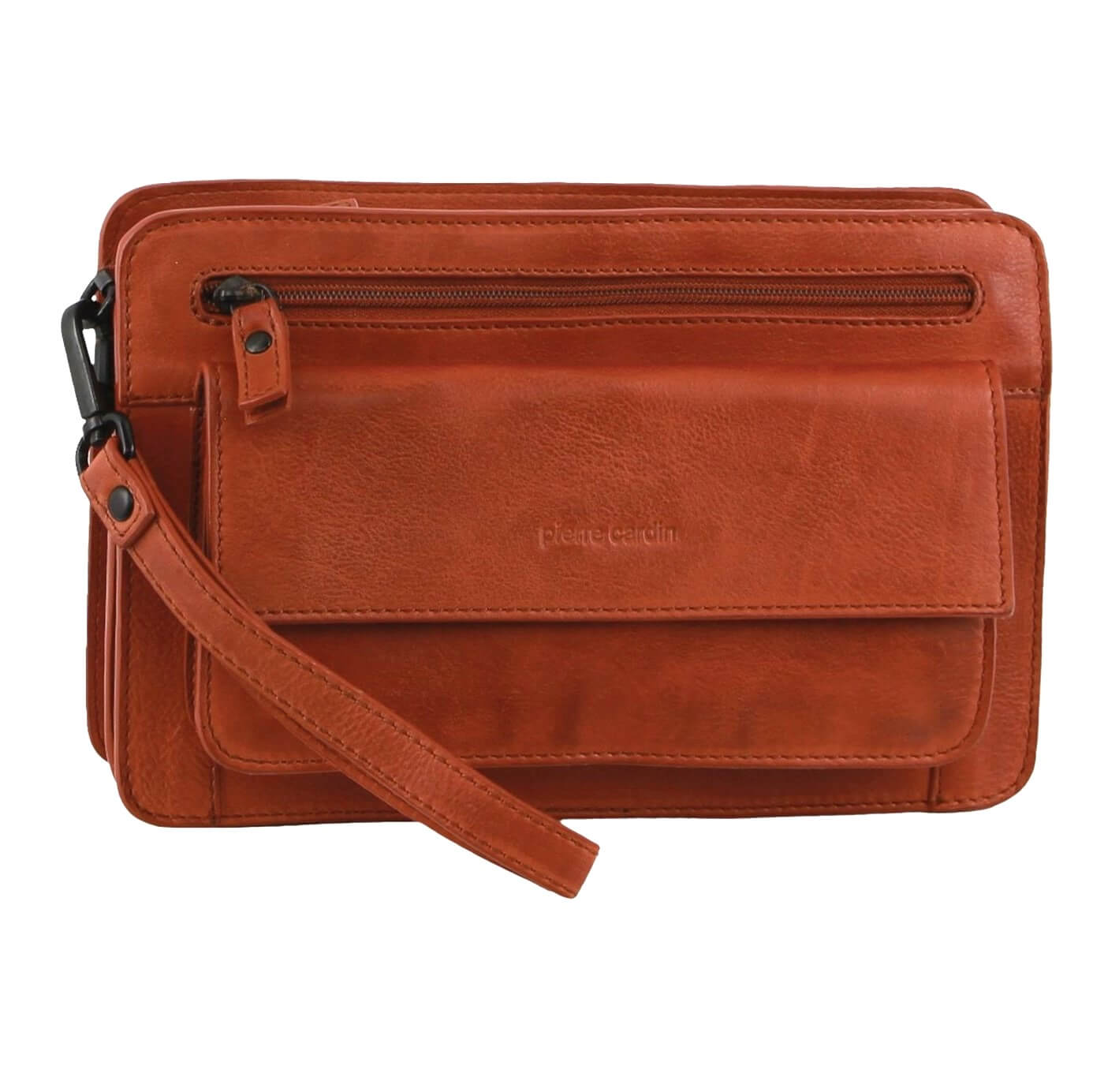 Pierre Cardin PC3875 Italian Leather Mens Organiser Bag/Cognac