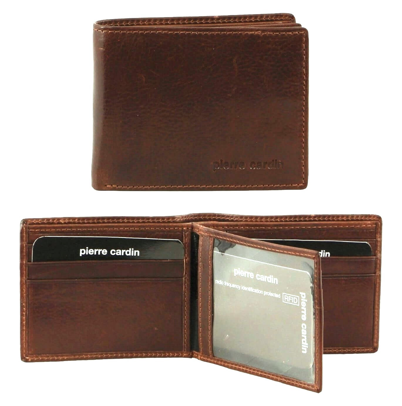 Pierre Cardin PC3901 Genuine Italian Leather Mens Wallet/Brown