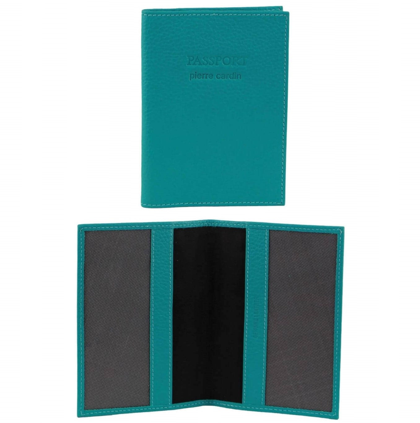 Pierre Cardin PC3909 Leather Passport Wallet Cover/ Turquoise