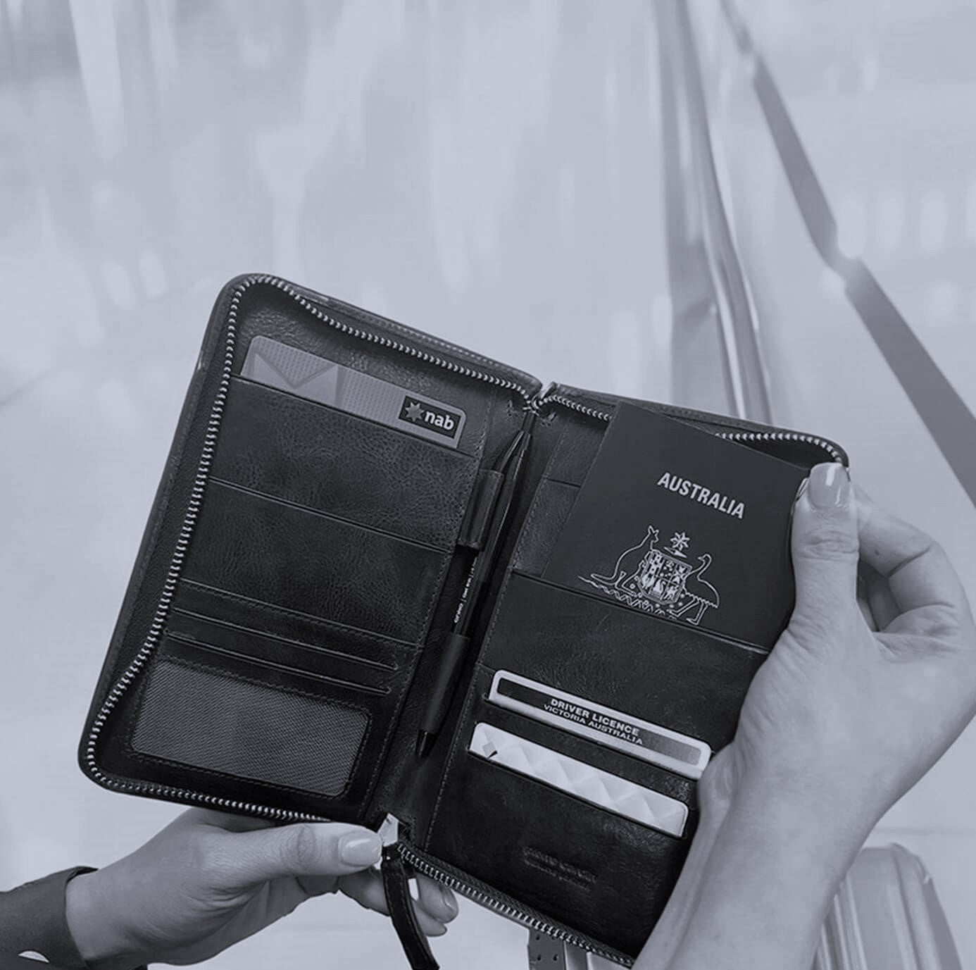 Pierre Cardin PC3911 Genuine Italian Leather Passport Wallet/Black