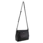 Pierre Cardin Ladies Leather Structured Crossbody Bag in Black