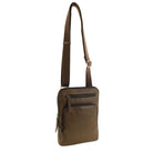 Pierre Cardin Mens Leather Casual Crossbody Bag in Oak
