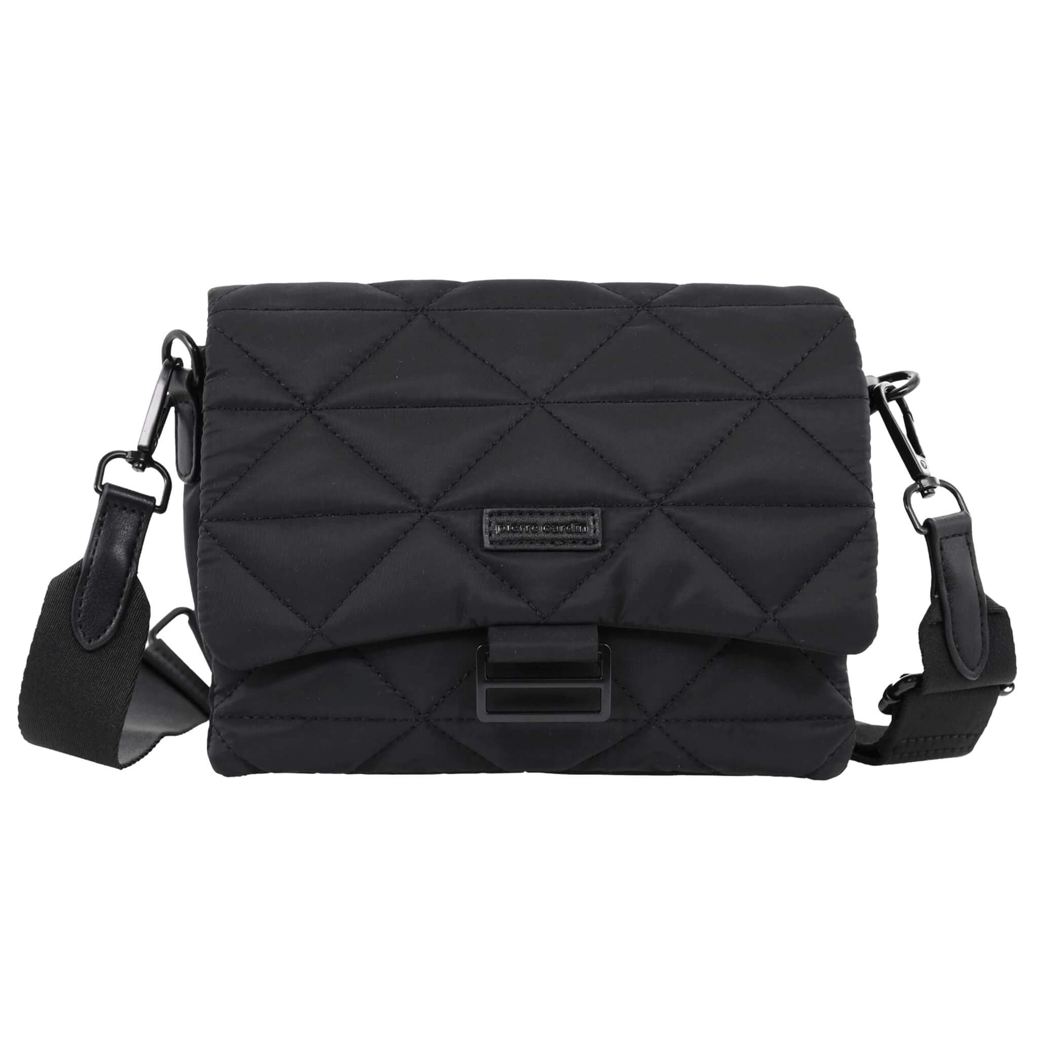 Pierre Cardin Ladies Nylon Quilted Crossbody Bag in Black