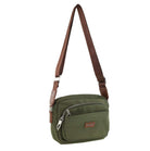 Pierre Cardin RFID Anti-Theft Nylon Crossbody Bag in Olive