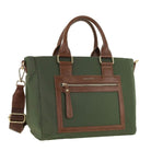 Pierre Cardin Nylon RFID Lightweight Tote/Crossbody Bag In Olive