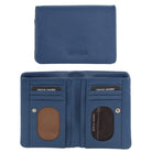 Pierre Cardin Ladies Leather Bi-fold Wallet in Blue