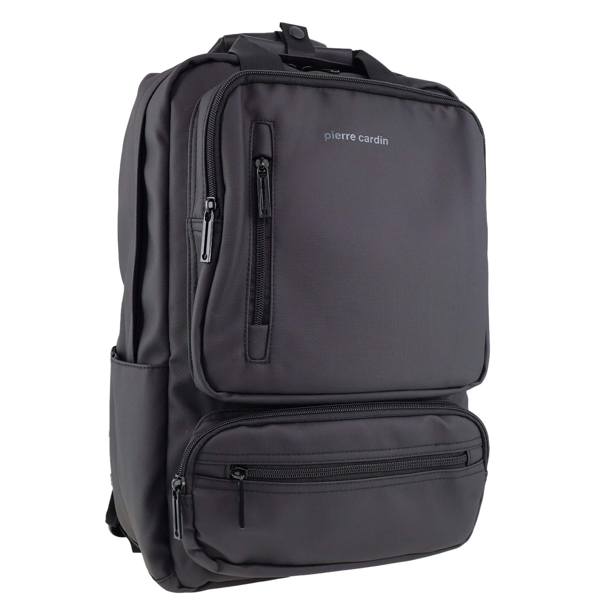 Pierre Cardin Men’s Nylon Work Travel Laptop Backpack In Black