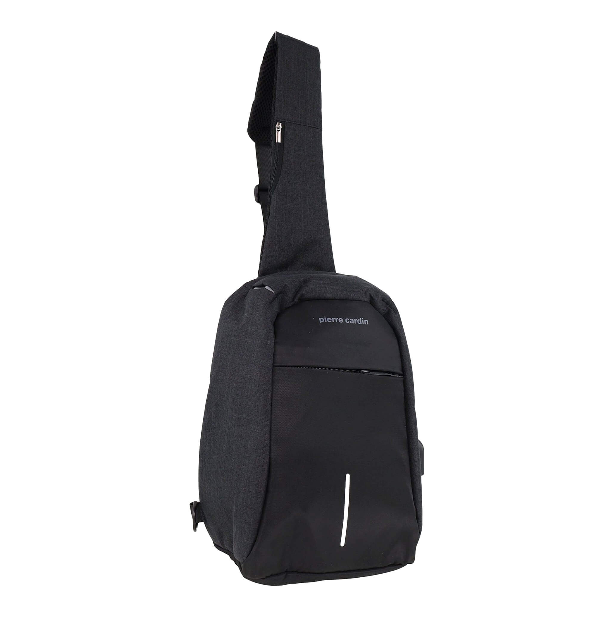 Pierre Cardin black nylon men’s sling bag