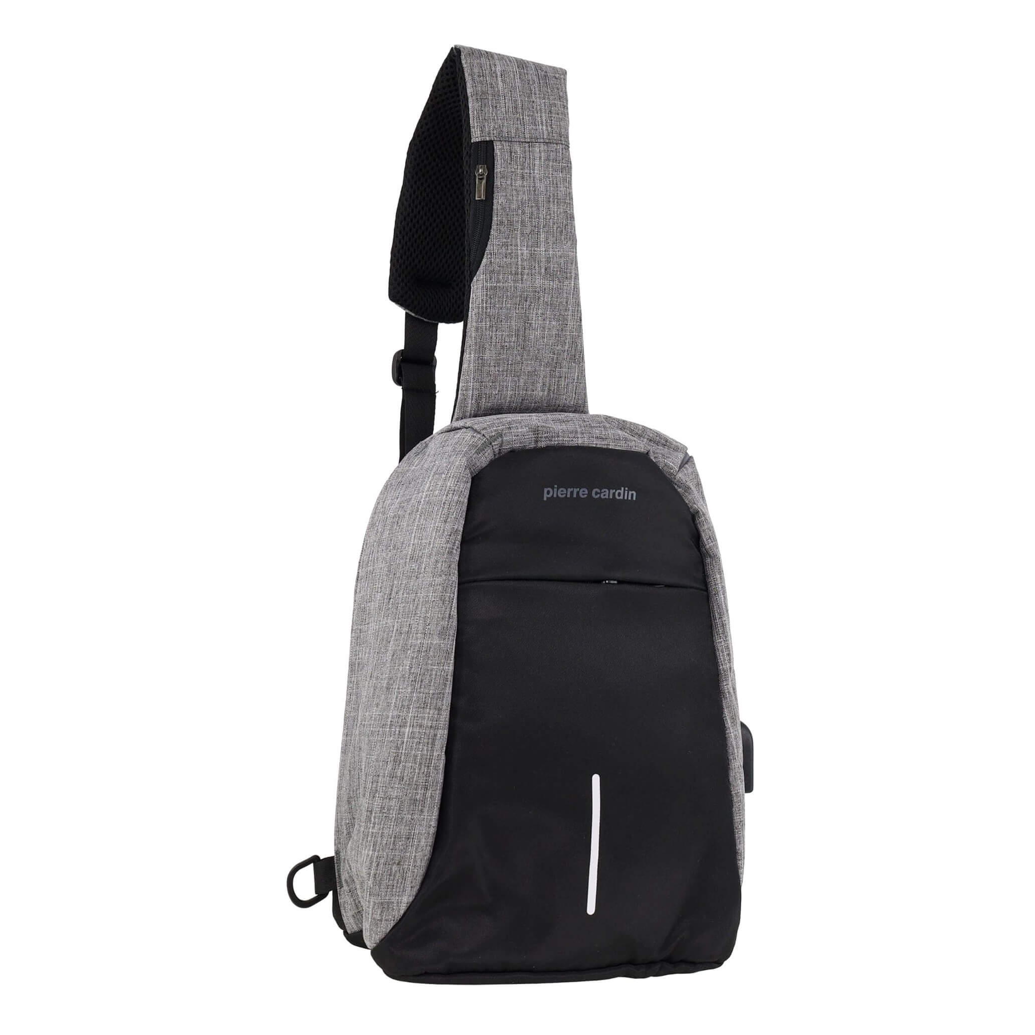 Pierre Cardin grey nylon men’s sling bag