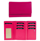Pierre Cardin Ladies Leather RFID Tri-fold Wallet in Fuschia