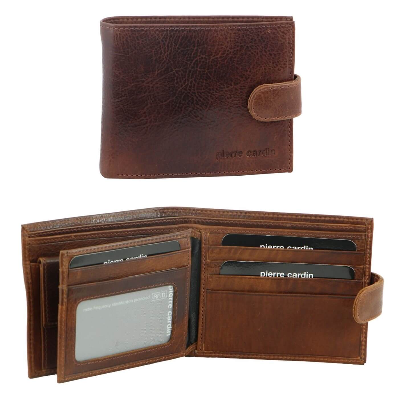 Pierre Cardin PC8780 Italian Leather Mens Wallet-Card Holder/Cognac