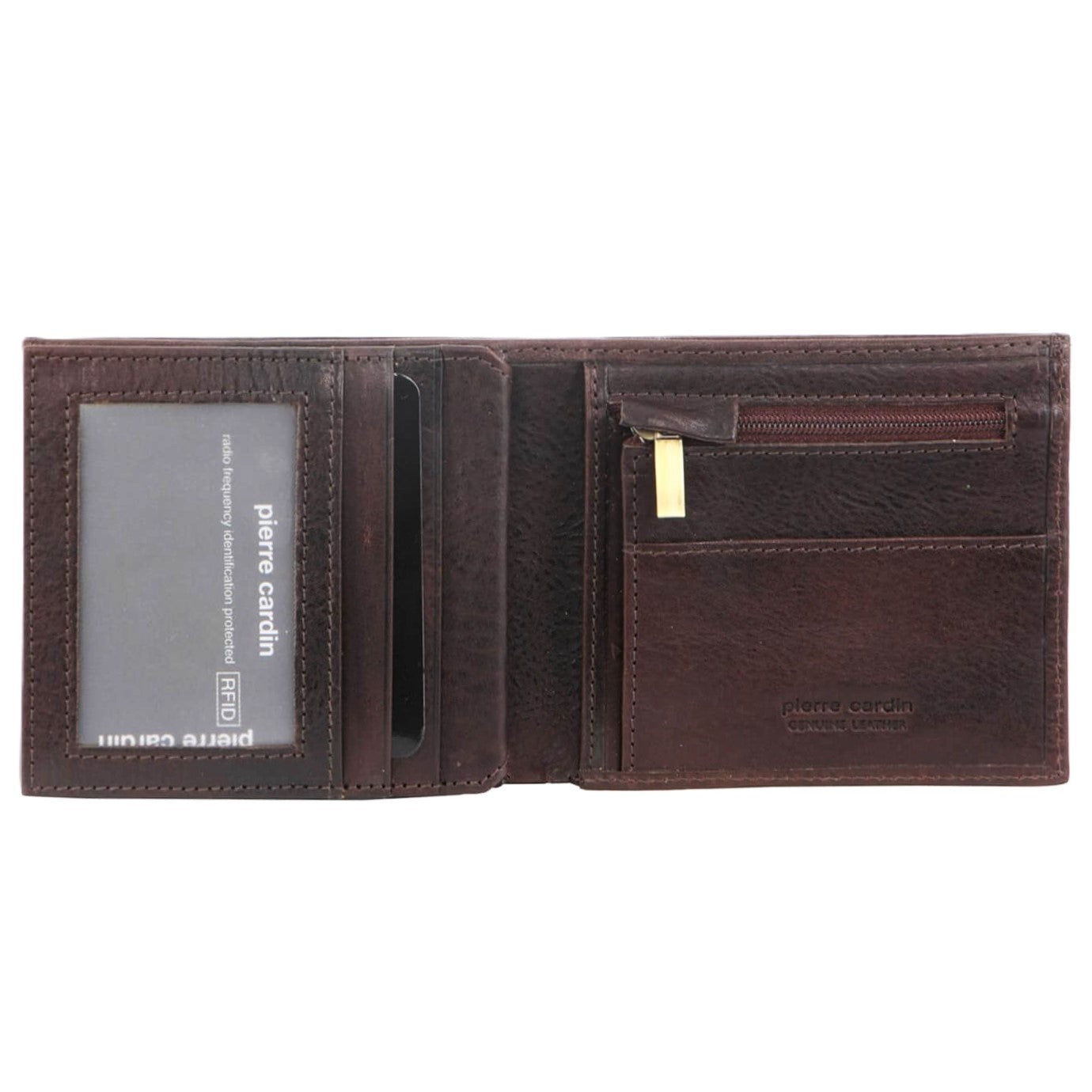 Pierre Cardin Men's Leather Bi-Fold RFID Wallet in Chocolate