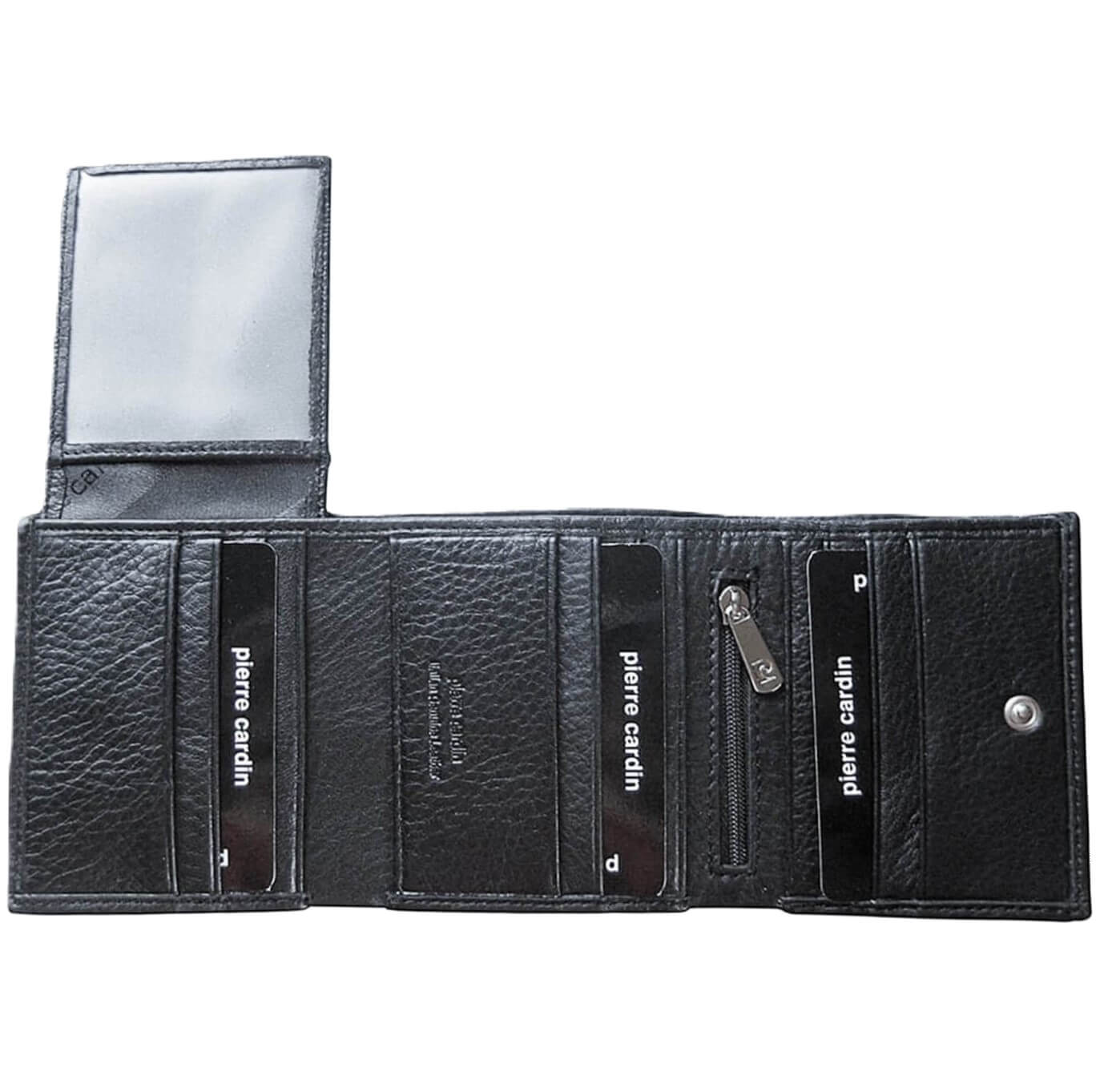 Pierre Cardin Italian Leather Men’s Tri-fold Wallet in Black
