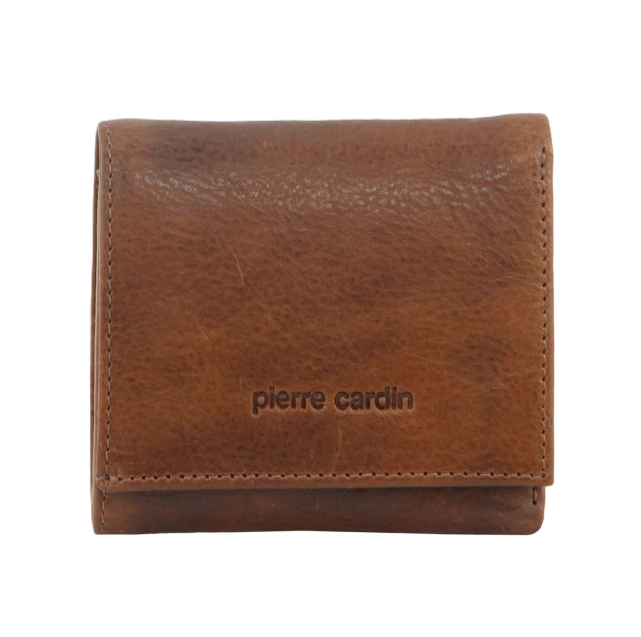 Pierre Cardin Italian Leather Men’s Tri-fold Wallet in Cognac