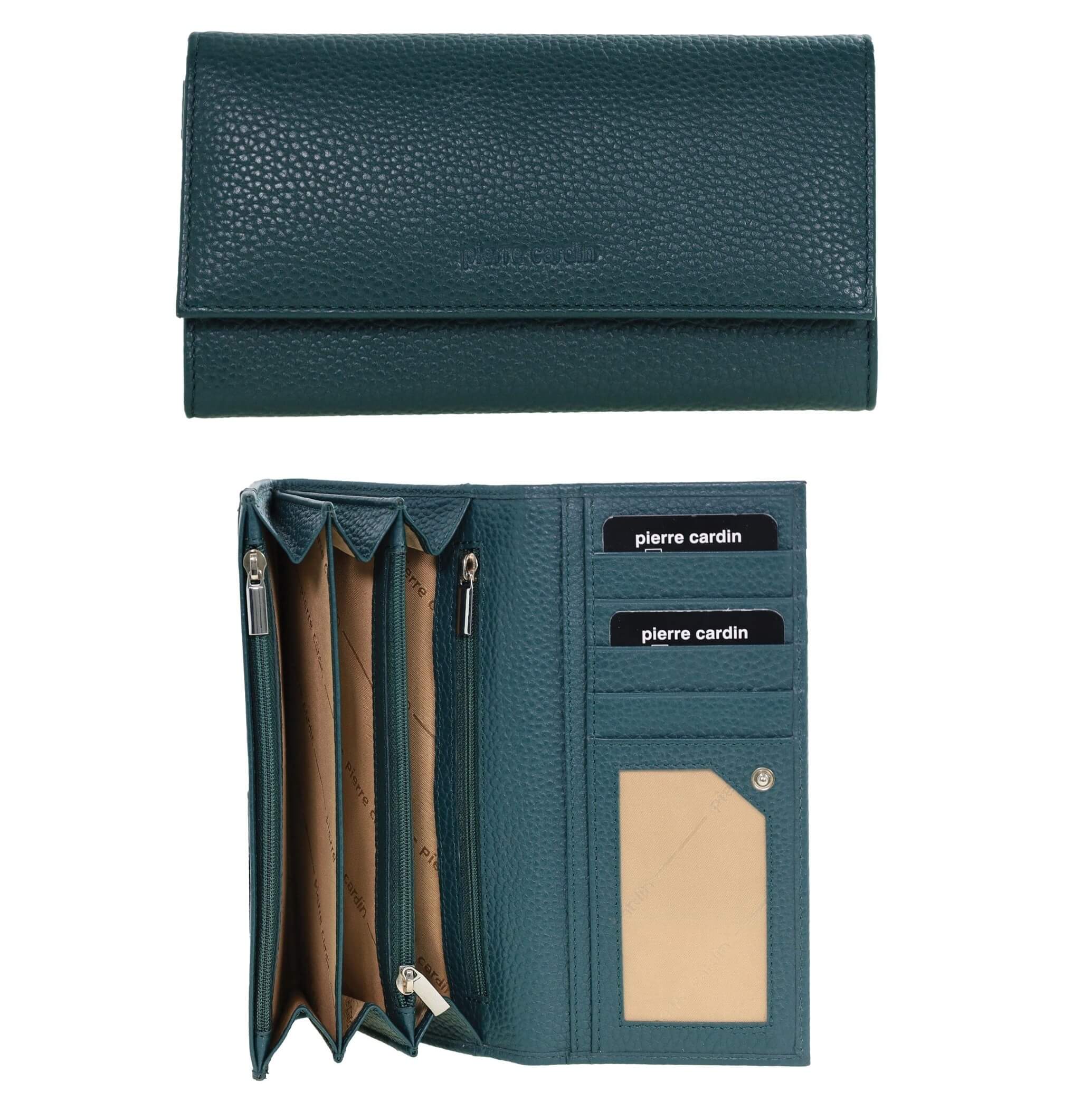 Pierre Cardin Soft Italian Ladies Leather Wallet in Green
