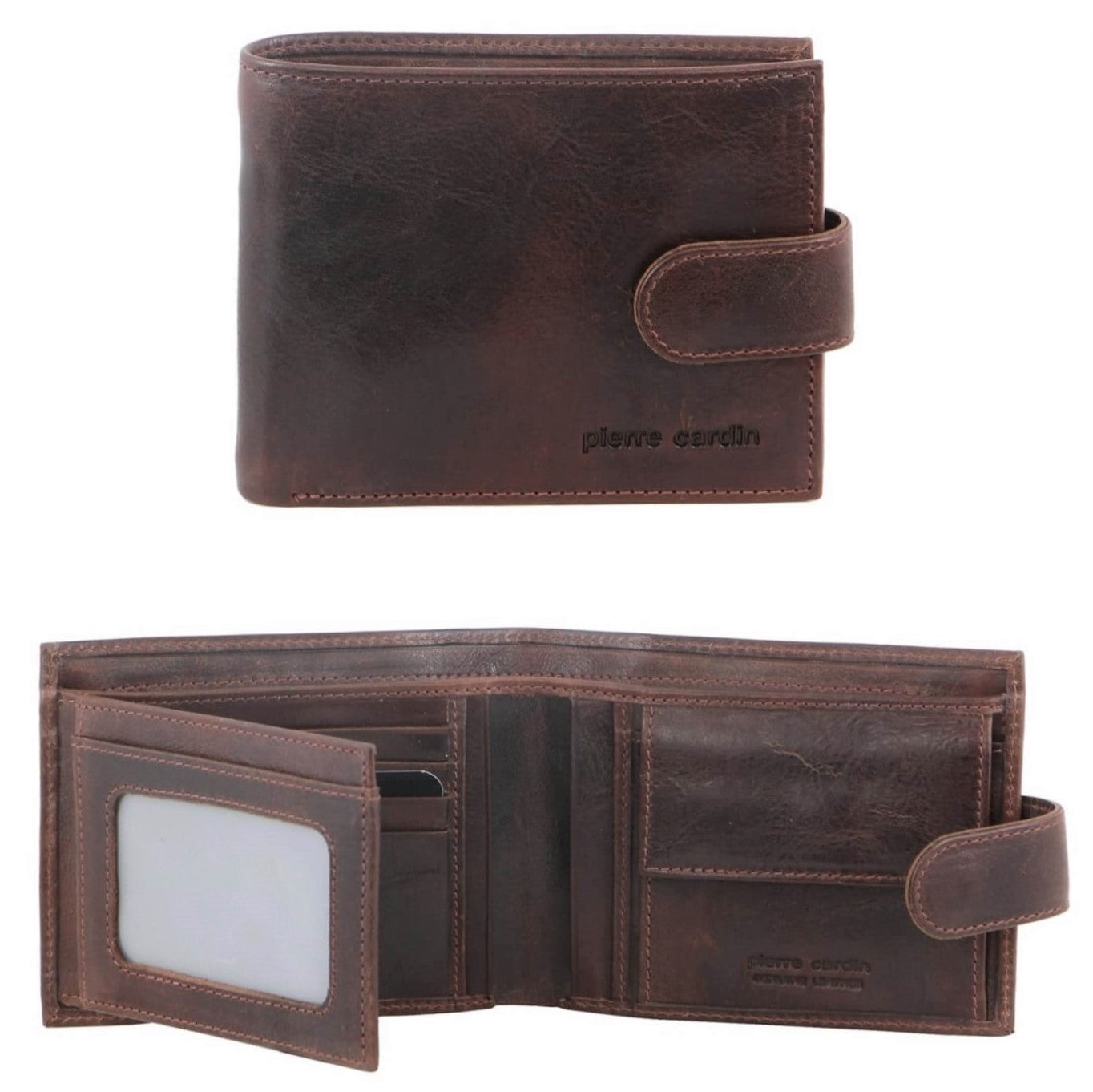 Pierre Cardin PC8874 Italian Leather Mens Tri-fold Wallet/Chocolate