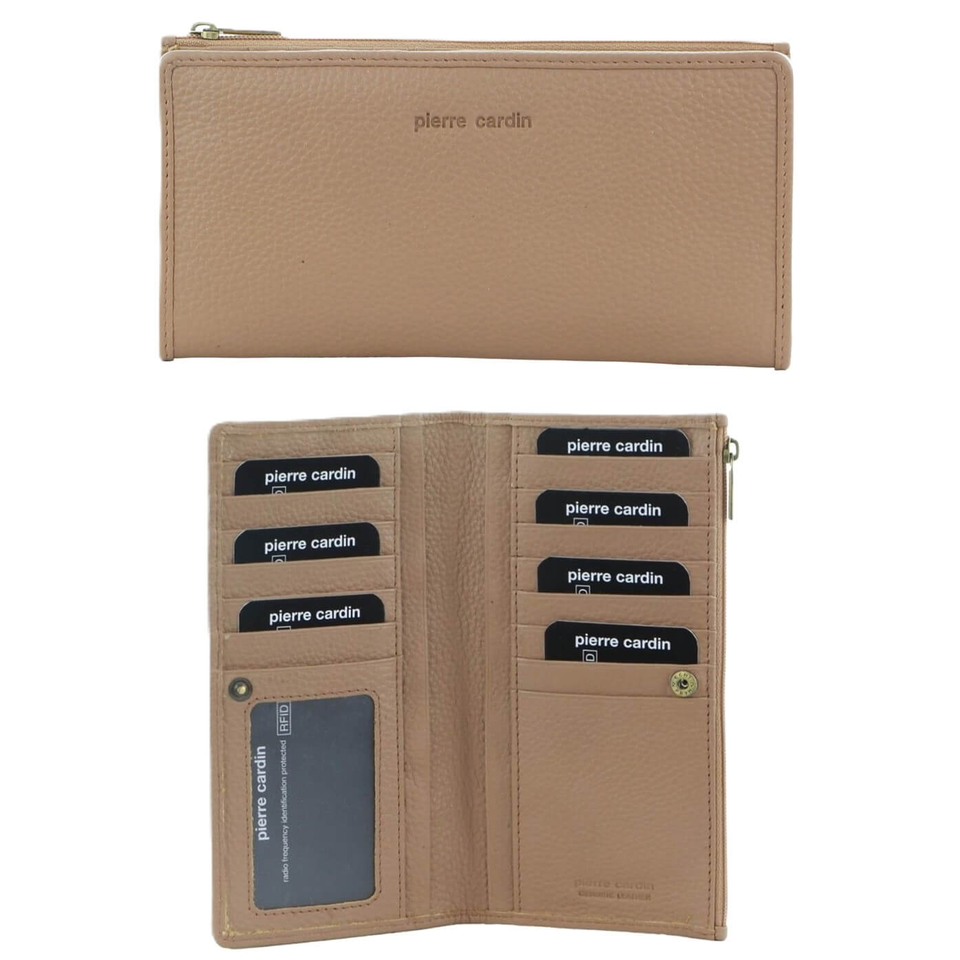 Pierre Cardin Ladies’ Italian Leather Bi-Fold Wallet in Burro