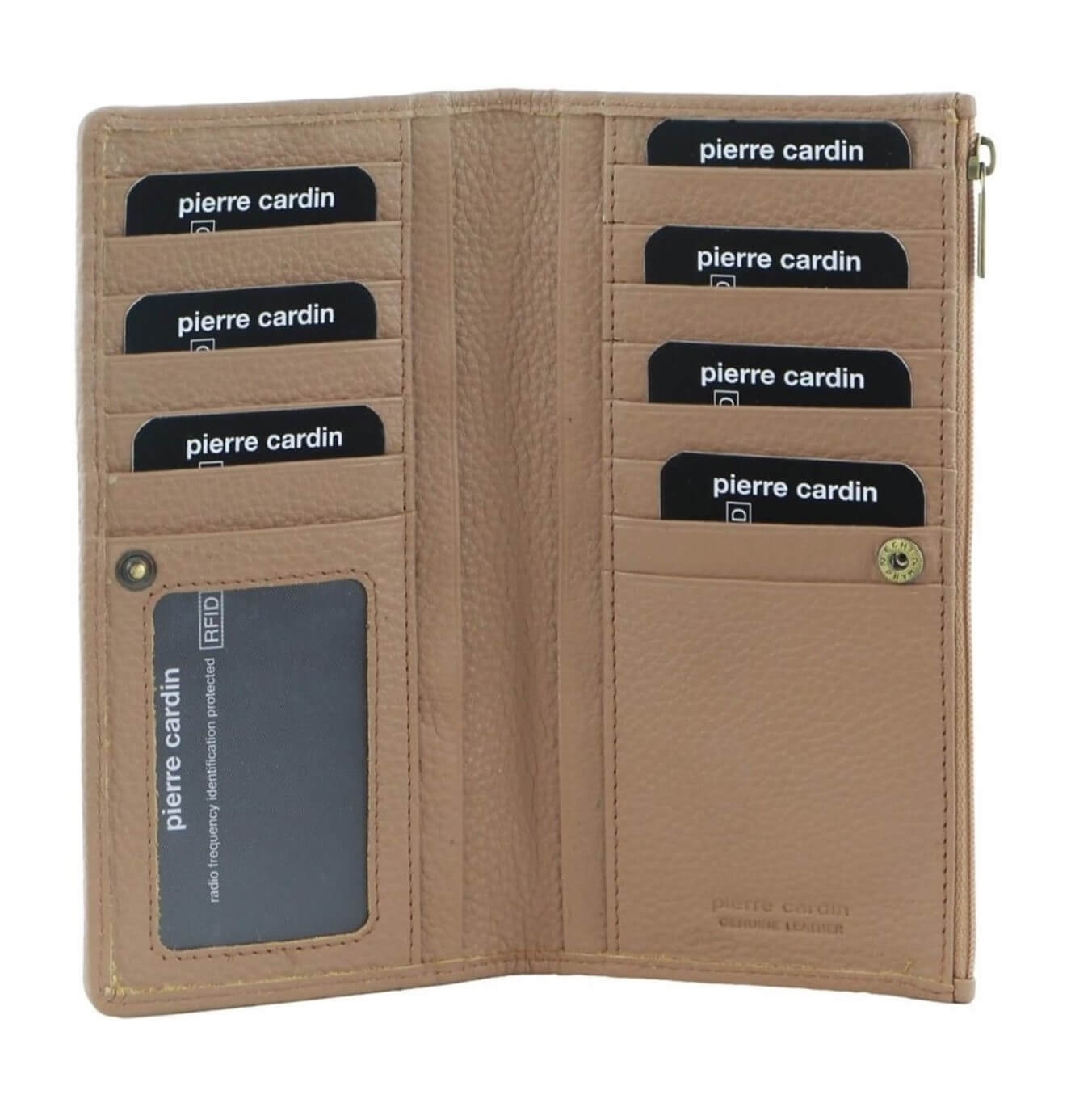 Pierre Cardin Ladies’ Italian Leather Bi-Fold Wallet in Burro