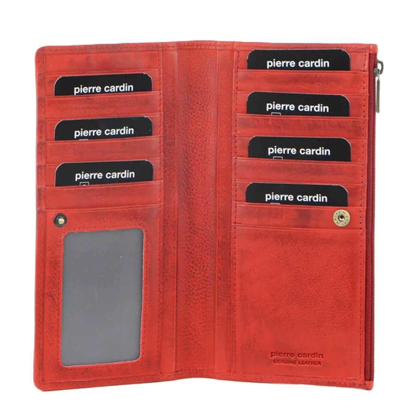 Pierre Cardin Ladies’ Italian Leather Bi-Fold Wallet in Red
