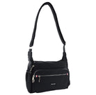 Pierre Cardin RFID Anti-Theft Nylon Crossbody Bag In Black